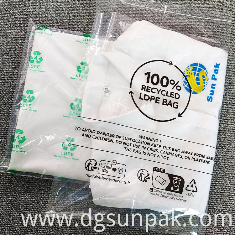 Hot Sale 30 50 70 80 100 Recycled Material Customize Logo Printing Clear Plastic Self Adhesive Sealing Bags Grs4